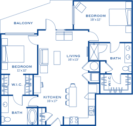 B5 2 bedroom 2 bathroom Floor Plan at Maitland City Centre, Maitland, Florida
