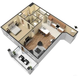 Basil Floor plan  at Meridian Park Apartments, Collierville, TN, 38017