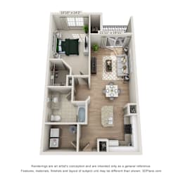 1 bed 1 bath B at Henley at Mirror Lake Apartments, Villa Rica, GA, 30180