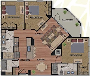 3 bed 2 bath at Park Place Oviedo Apartments, Oviedo, Florida