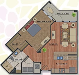 1 bed 1 bath A at Park Place Oviedo Apartments, Oviedo, 32765