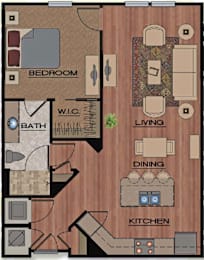 1 bed 1 bath D at Park Place Oviedo Apartments, Florida