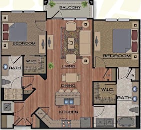 2 bed 2 bath at Park Place Oviedo Apartments, Florida, 32765