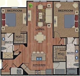 2 bed 2 bath C at Park Place Oviedo Apartments, Oviedo, 32765