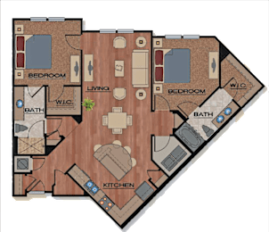 2 bed 2 bath B at Park Place Oviedo Apartments, Oviedo, FL