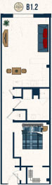 B1.2 Floor Plan at Conwood Flats, Memphis, TN, 38107