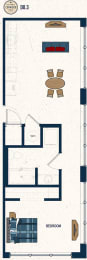 DO.3 Floor Plan at Conwood Flats, Memphis, TN, 38107