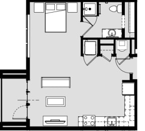 Studio 1 bath B at Harbor Side at Conwood Flats Apartments, Memphis, TN