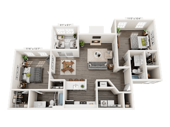 2 Bed 2 Bath Floorplan B at Station Heights, Alpharetta, GA