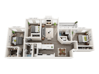 3 Bed 2 Bath Floorplan C at Station Heights, Alpharetta Georgia