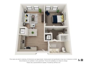 1A Floor Plan at The Baxly, Savannah, GA