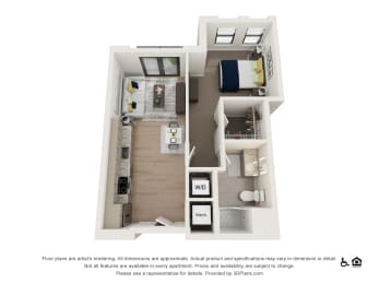 1R Floor Plan at The Baxly, Savannah, GA