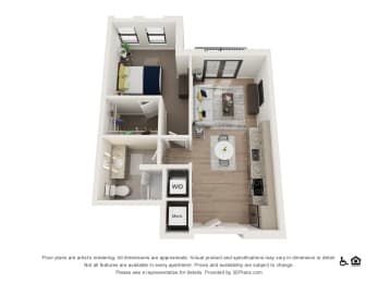 1S Floor Plan at The Baxly, Savannah, 31401