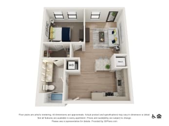 1X Floor Plan at The Baxly, Savannah, GA, 31401