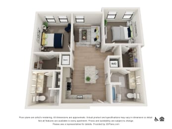 2B Floor Plan at The Baxly, Savannah, GA, 31401