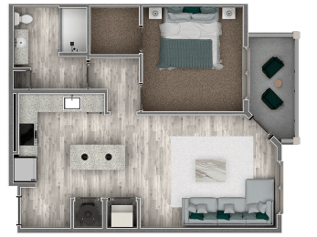 A1 floor plan at The Beck at Hidden River, Tampa, FL
