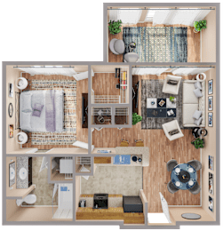 1 bed 1 bath A at The Fenwick Apartments, Humble, TX