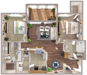 2 bed 2 bath A at The Fenwick Apartments, Texas