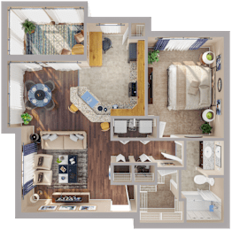 1 bed 1 bath C at The Fenwick Apartments, Humble, Texas