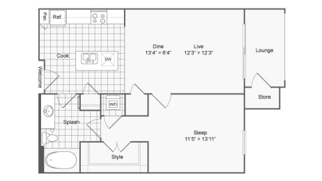 1 bed 1 bath A at The Hendrix, Atlanta, Georgia