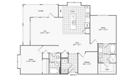 2 bed 2 bath G at The Hendrix, Atlanta, GA, 30329