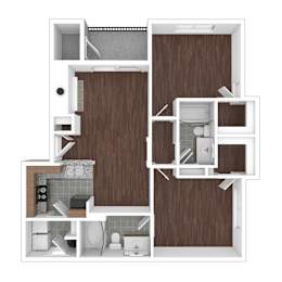 B1 Floor Plan at The Ambrose, Texas, 77040