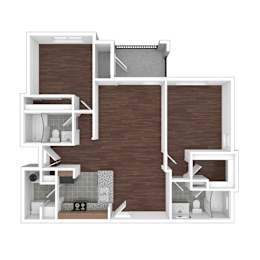 B2 Floor Plan at The Ambrose, Houston, TX, 77040