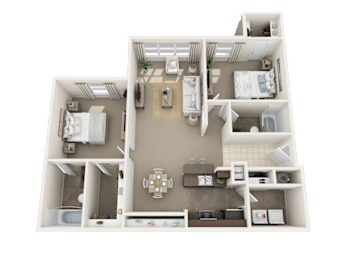B1 Floor Plan at The Dawson Cartersville Apartments, Cartersville, GA, 30121