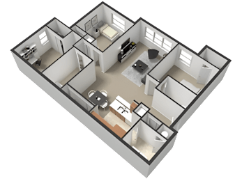 C1 Floor Plan at The Dawson Cartersville Apartments, Cartersville, GA