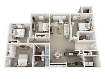 D1 Floor Plan at The Dawson Cartersville Apartments, Cartersville, 30121