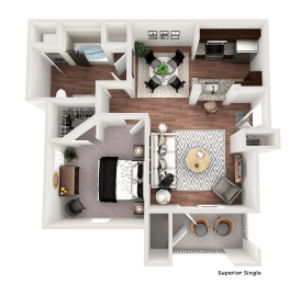 1 bed 1 bath B at The Villa at River Pointe, Maumelle, 72213