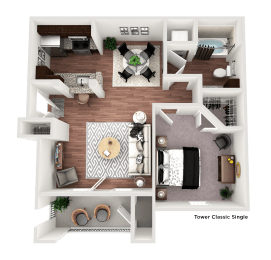1 bed 1 bath C at The Villa at River Pointe, Maumelle, AR 72213