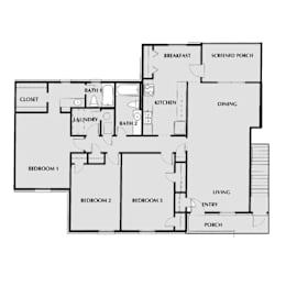 Grand Oak Floor Plan at Villas on Briarcliff, Georgia, 30329