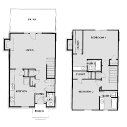 Magnolia Floor Plan at Villas on Briarcliff, Atlanta, GA, 30329