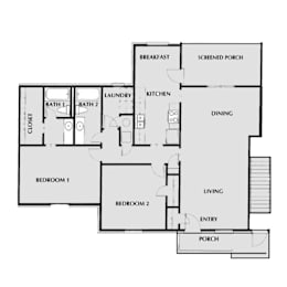 Pine Floor Plan at Villas on Briarcliff, Georgia, 30329