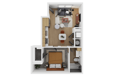 Studio Floor Plan at The Westerly at Union Depot Apartments, Tennessee