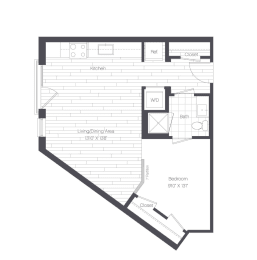  Floor Plan 1 Bed/1 Bath-1A