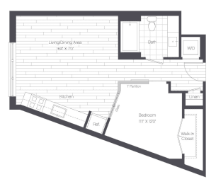  Floor Plan 1 Bed/1 Bath-1C