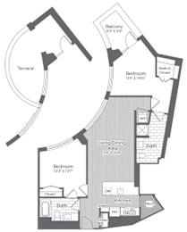 A black and white image of a house floor plan.