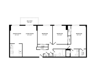  Floor Plan 3 Bed/ 2 Bath-1246 SF
