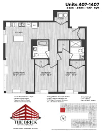  Floor Plan 2 Bed/2 Bath-1094