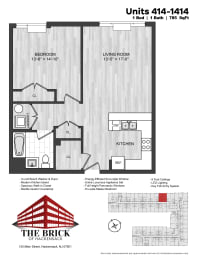  Floor Plan 1 Bed/1 Bath-785