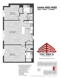  Floor Plan 2 Bed/2 Bath-1216