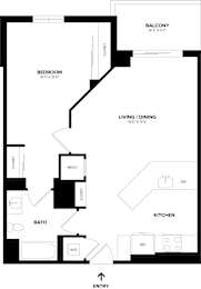 A black and white image of a floor plan for a home.