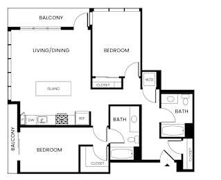 A black and white image of a floor plan for a home.