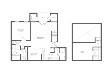  Floor Plan 1 Bed/1 Bath Loft-AL1