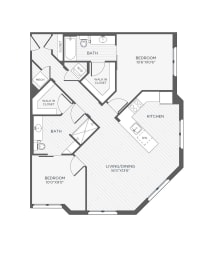 a floor plan of a bedroom floor plan with an open floor