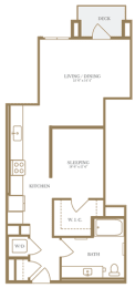 a floor plan of a house with a kitchen and a living room