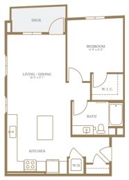  Floor Plan 1 Bed/1 Bath-3A