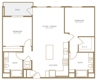  Floor Plan 2 Bed/2 Bath-10A